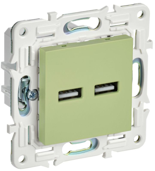 Розетка USB A+A 3.1А SKANDY SK-R15G мятный IEK SK-U21-D31-K06