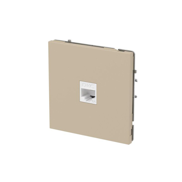 Розетка компьютерная 1-м KANT RJ45 кат.6A без шторки ванильн. марципан DKC 7015673