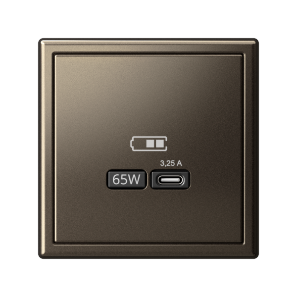 Розетка USB ArtGallery тип C 65Вт QC PD высокоскор. ЗУ механизм мокко SE GAL000627