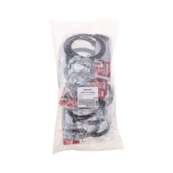 Шнур TV PLUG - TV JACK 1.5М угловой черн. Rexant 18-0012