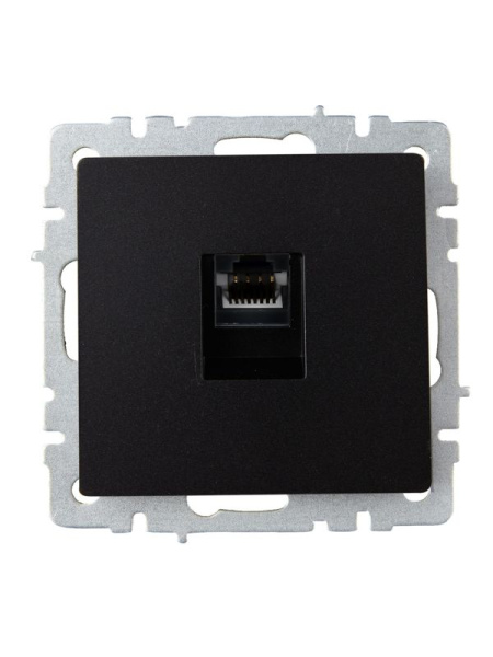 Розетка компьютерная СП RJ45 кат.6 BRITE РК11-БрЧ механизм черн. IEK BR-K10-2-K02