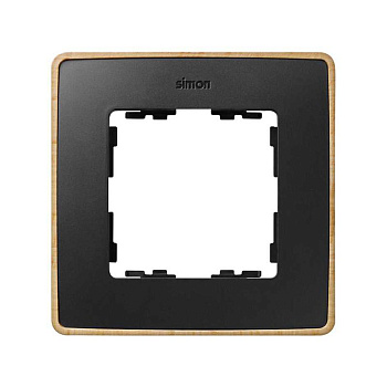 Рамка 1-м Simon82 Detail дерево/графит (100% Бук) Simon 8201610-271