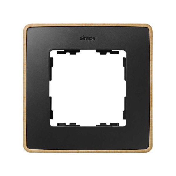 Рамка 1-м Simon82 Detail дерево/графит (100% Бук) Simon 8201610-271