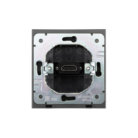 Розетка СП STRONG HDMI IP20 графит Kranz KR-78-0730-6