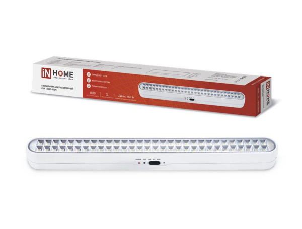 Светильник светодиодный СБА 1094-60DC 60LED 2.2А.ч lithium battery DC аварийный IN HOME 4690612029443