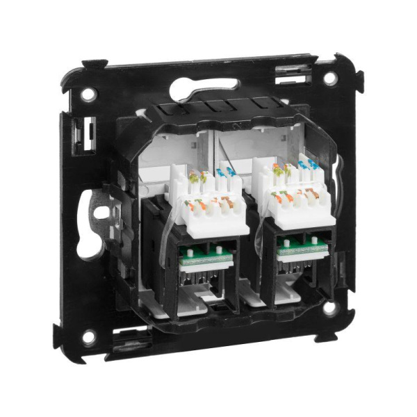 Розетка компьютерная 2-м СП Avanti "Закаленная сталь" RJ45 кат.6A DKC 4404374