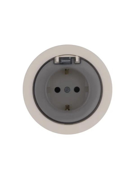 Розетка 1-м СП OSEN с заземл. с крышкой ПБТ механизм сл. кость LEZARD 743-9088-123B