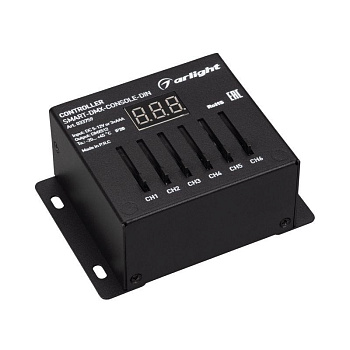 Контроллер SMART-DMX-CONSOLE-DIN (5-12В 6CH XLR3) (IP20 металл) Arlight 033759