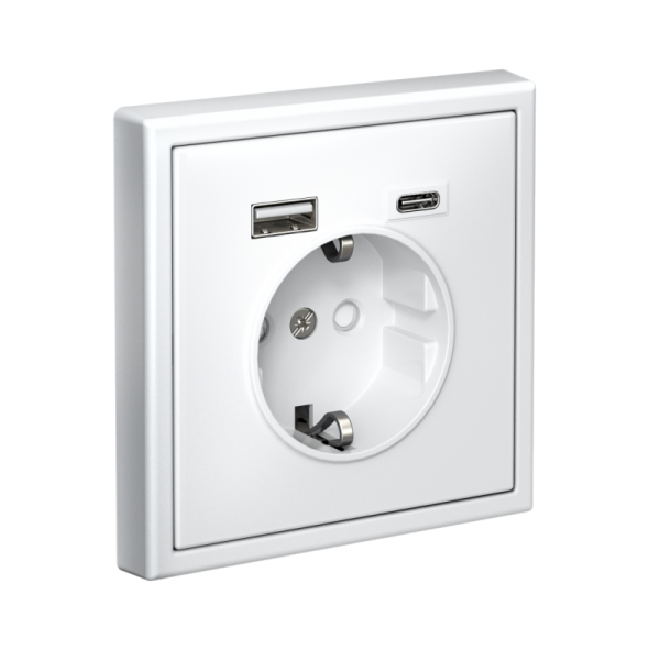 Розетка ArtGallery 16А с 2-мя заряд. устройствами USB A+C 5В/2.4А/3А 2х5В/1.5А механизм лотос SE GAL001332
