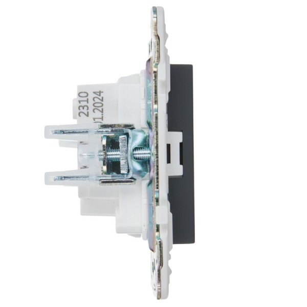 Розетка SKANDY 10А без заземл. без защ. шторок SK-R02G графит IEK SK-R10-10-K53