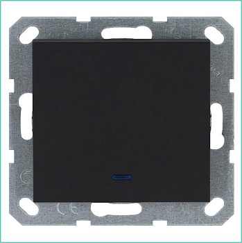 Выключатель 1-кл. 10А IP20 с подсветкой механизм черн. матовый soft touch Jasmart G3011NPB