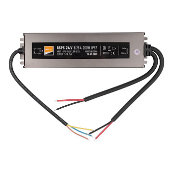 Блок питания для светодиод. ленты BSPS 24В 8.25А 200Вт IP67 JazzWay 5066557