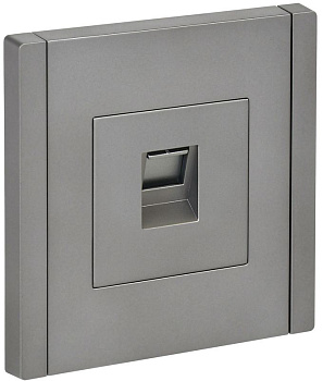 Розетка компьютерная RJ45 кат.5E FORTE&PIANO FP532 сталь IEK FP-K10-1-K46