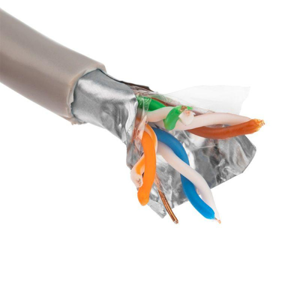 Кабель витая пара F/UTP кат.5e 4х2х24AWG solid PVC INDOOR сер. (уп.100м) PROCONNECT 01-0152-100