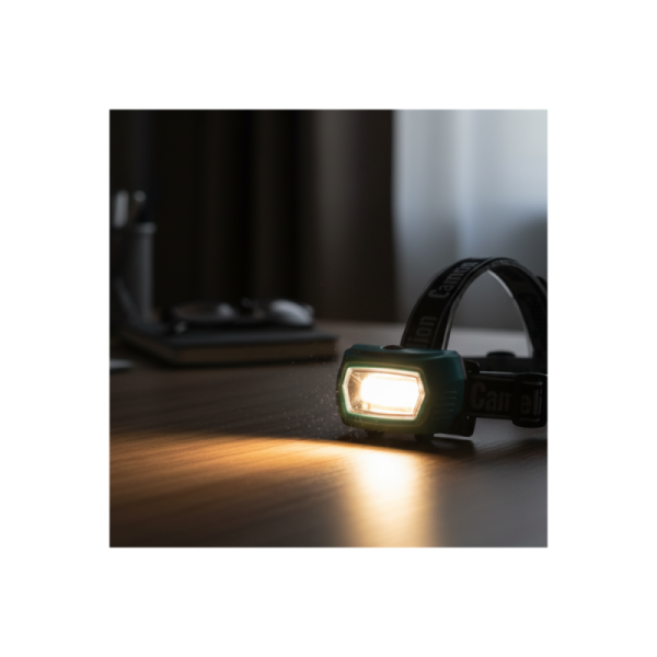 Фонарь налобный LED53411 аккум. 3.7В COB 3Вт 3 реж. 3 x AAA Type-C блист зел. Camelion 15763