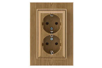 Розетка 2-м СП Karea 16А IP20 с/з дуб Makel 56101082