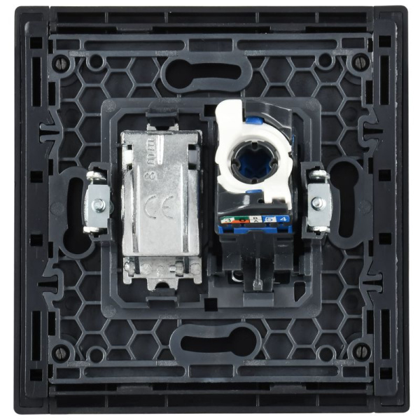 Розетка 2-м TV+RJ45 кат.6 FORTE&PIANO FP137 черн. IEK FP-AK20-2-K02