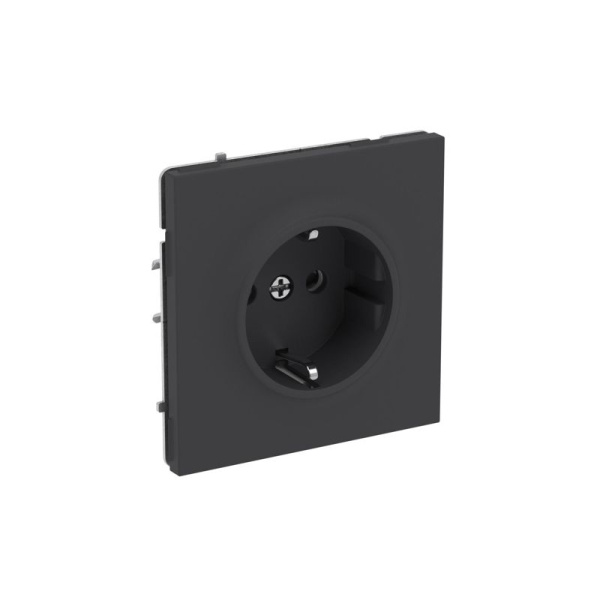 Розетка силовая KANT 2P+E защ. шторки черн. уголь DKC 7012003