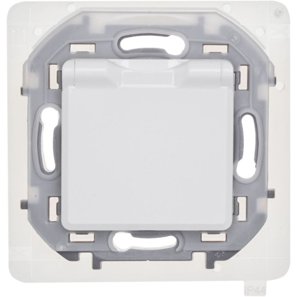 Розетка 1-м СП Inspiria 16А IP44 250В 2P+E защ. шторки с крышкой немецк. стандарт механизм бел. IEK 673740