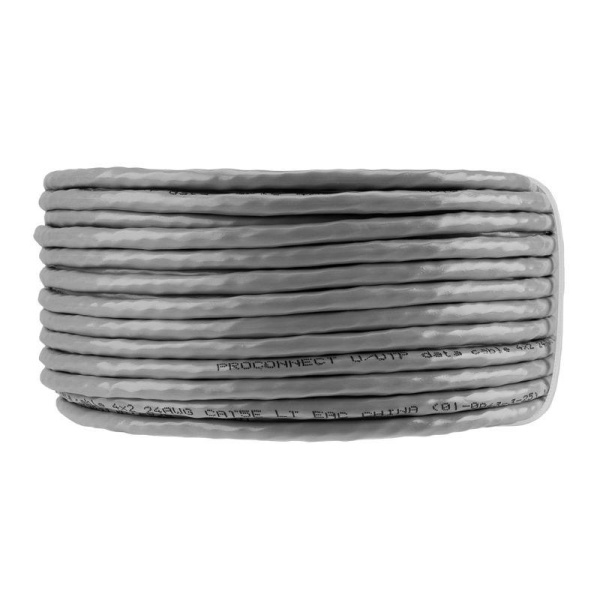 Кабель витая пара U/UTP кат.5E 4х2х24AWG медь сер. (уп.25м) PROCONNECT 01-0043-3-25