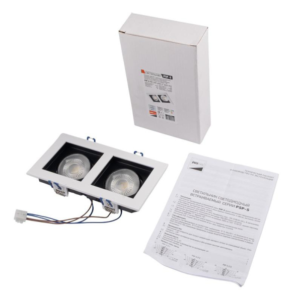 Светильник светодиодный PSP-S 212 2х8Вт 4000К IP40 24град. ДВО карданный бел. JazzWay 5005655