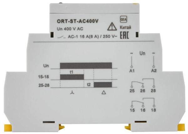 Реле пуска звезда-треугольник ORT 400В AC IEK ORT-ST-AC400V