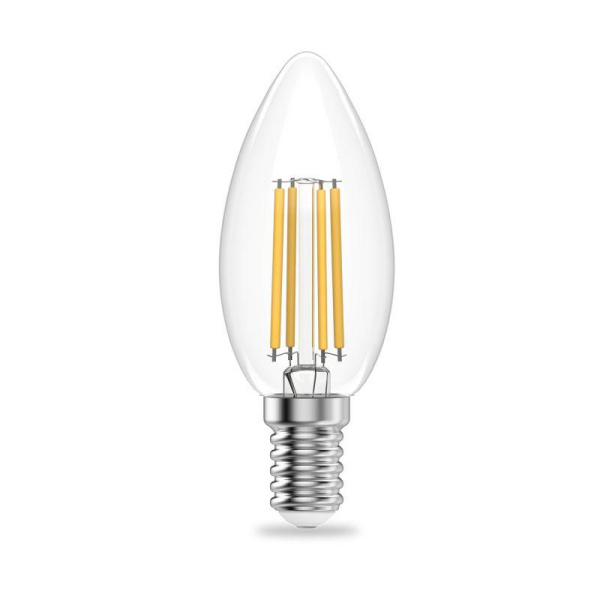 Лампа светодиодная филаментная Filament Elementary 12Вт свеча 4100К Е14 750лм GAUSS 32122