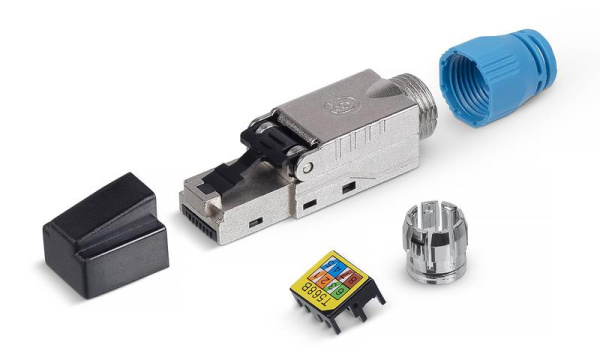 Коннектор RJ45 (8P8C) 8P8C-SH-C8-TWP под витую пару кат.8 экранир. со вставкой Cabeus 10070c