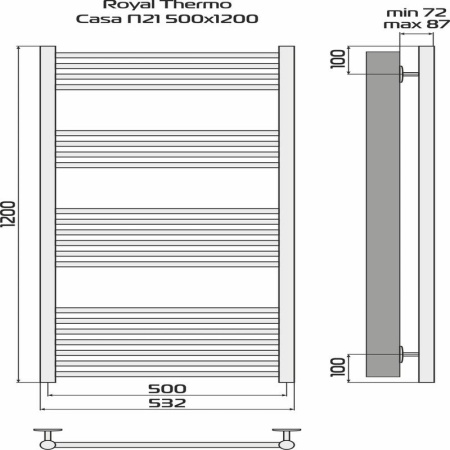 Полотенцесушитель Casa П21 500х1200 Royal Thermo НС-1434011