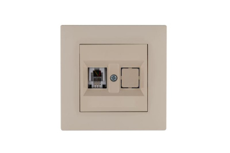 Розетка компьютерная CAT 5+гнездо Karea RIZZ крем Makel 88010035