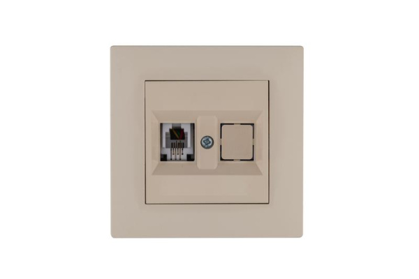Розетка компьютерная CAT 5+гнездо Karea RIZZ крем Makel 88010035