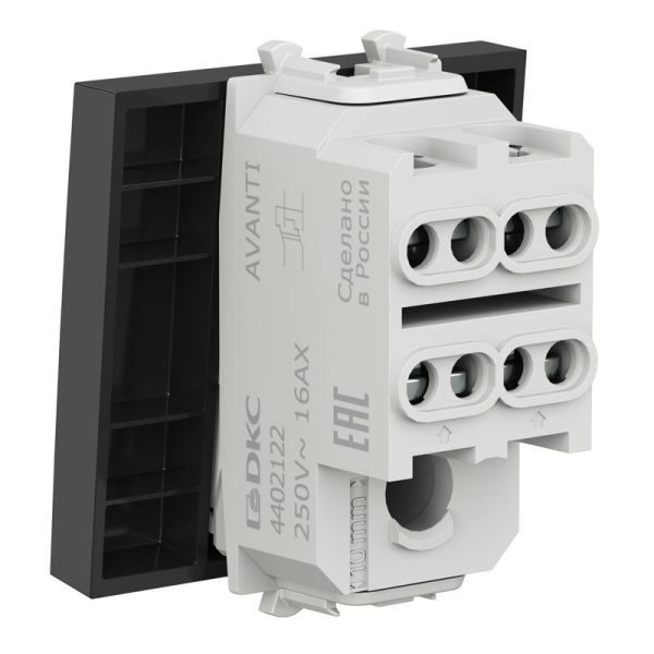 Инвертор модульный 1-кл. 2п 2мод. Avanti "Черный квадрат" 16А IP20 черн. DKC 4402122