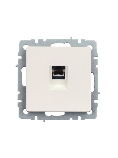 Розетка компьютерная СП RJ45 кат.5E BRITE РК10-БрЖ механизм жемчуж. IEK BR-K10-1-K36
