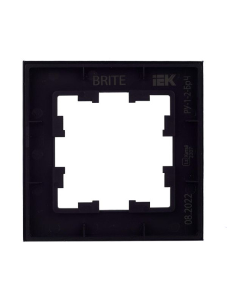 Рамка 1-м BRITE РУ-1-2-БрЧ стекло черн. IEK BR-M12-G-K02