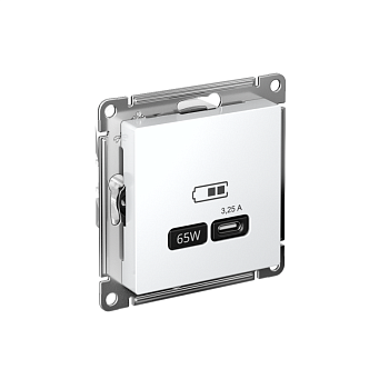 Розетка USB AtlasDesign тип C 65Вт высокоскор. ЗУ QC PD механизм лотос SE ATN001327
