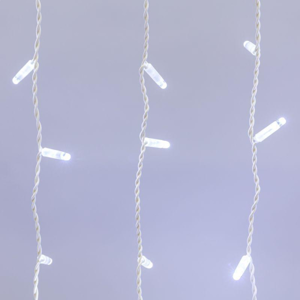 Гирлянда светодиодная "Светодиодный Дождь" 2х1.5м 300LED бел. 23Вт 230В IP65 постоян. свечение провод бел. (нужен шнур питания 303-500-1) Neon-Night 235-115