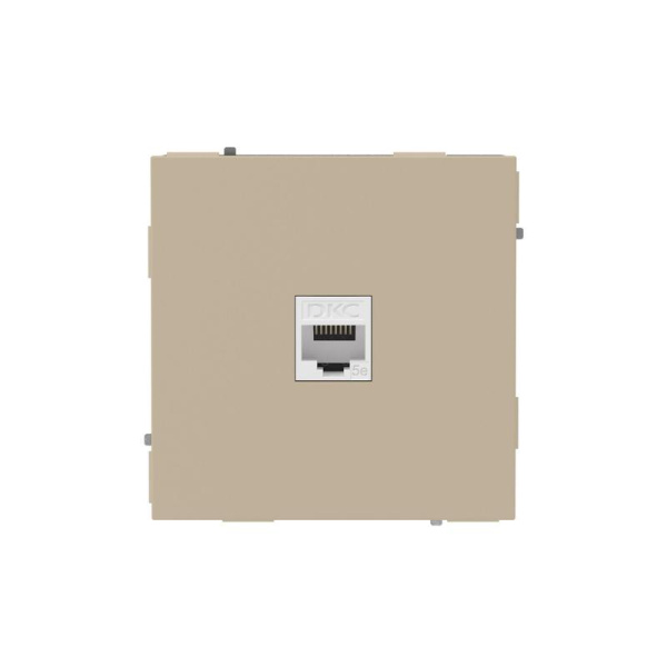 Розетка компьютерная 1-м KANT RJ45 кат.5E без шторки ванильн. марципан DKC 7015663