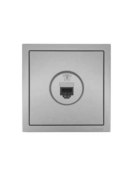 Розетка телефонная СП ZIMA IP20 евро стандарт механизм сер. матов. LEZARD 704-7488-137