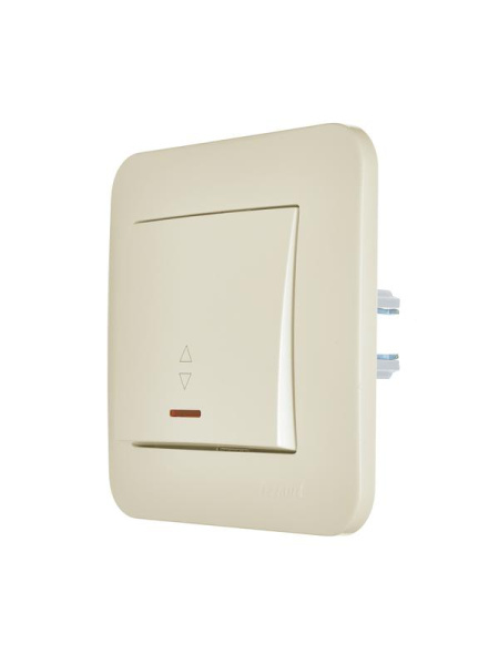 Переключатель проходной 1-кл. 1п СП ASTI 10А IP20 с подсветкой крем. LEZARD 7081-0303-114