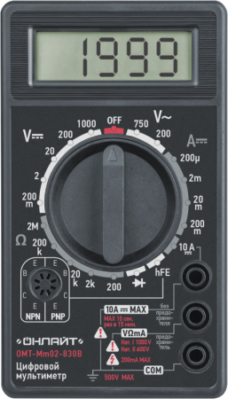 Мультиметр 82 971 OMT-Mm02-830B (830B) ОНЛАЙТ 82971