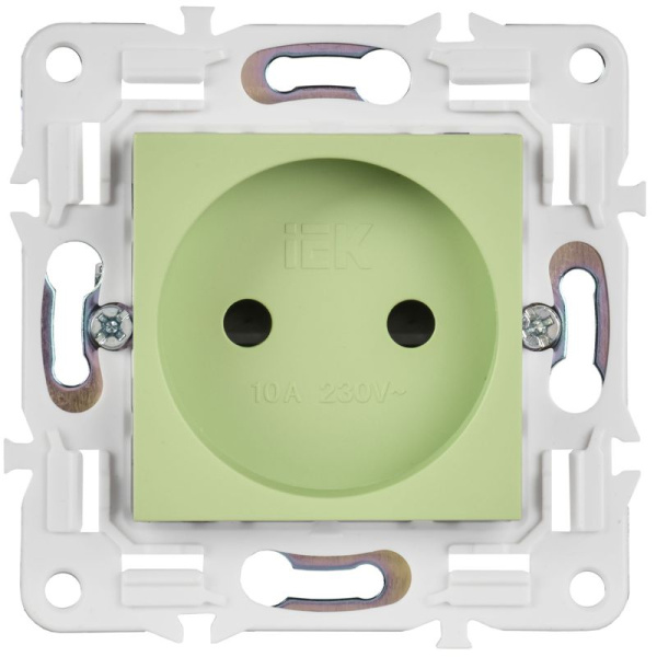 Розетка SKANDY 10А без заземл. защ. шторки SK-R01G мятный IEK SK-R13-10-K06