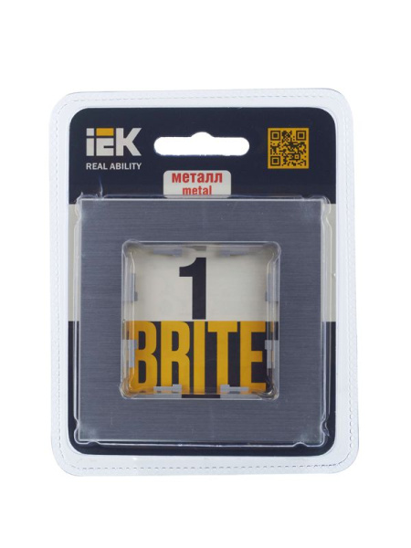 Рамка 1-м BRITE РУ-1-1-БрА металл алюм. IEK BR-M12-M-K47
