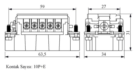 Штепсель 10п 16А EMAS EB010CF00