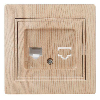 Розетка компьютерная 1-м СП Plano 1-303-11 RJ45 IP20 сосна Intro Б0030089