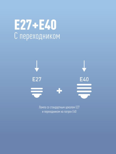 Лампа светодиодная высокомощная 40Вт цилиндр 6500К холод. бел. E27 3650лм 176-240В Космос LksmHWLED40WE2765
