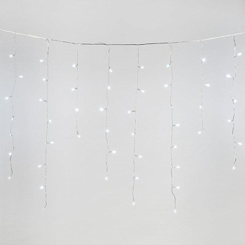 Гирлянда светодиодная "Бахрома" ULD-B20007-480/DTA/RC WHITE IP44 20м 480LED бел. с пультом провод прозр. Uniel UL-00008559