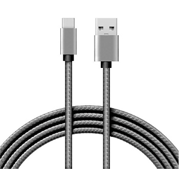 Кабель USB-Type-C 3А 1м графит нейлон Rexant 18-1896