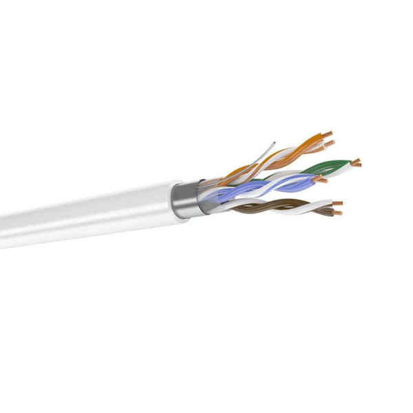 Кабель витая пара F/UTP кат.5E 4 пары жила 0.52 PVCLS нг(А)-LSLTx бел. (уп.305м) Datarex DR-140107