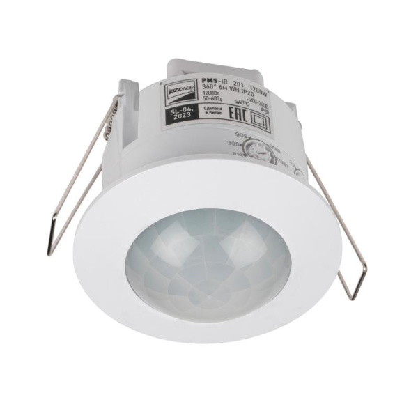 Датчик движения PMS-IR 201 1200Вт 360град. 6м IP20 WH JazzWay 5012950