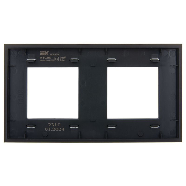 Рамка 2-м SKANDY SK-F22Bl стекло черн. IEK SK-M22-G-K02